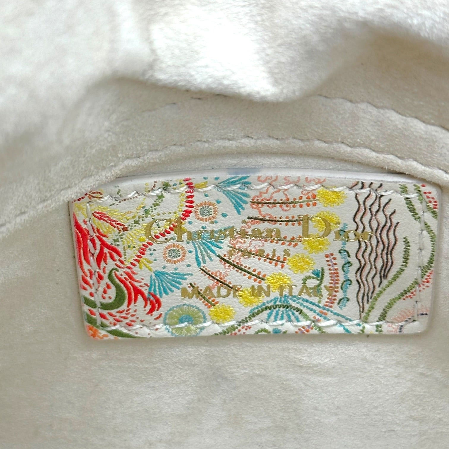 Christian Dior Micro Lady Dior Handbag Multicolor Ivory