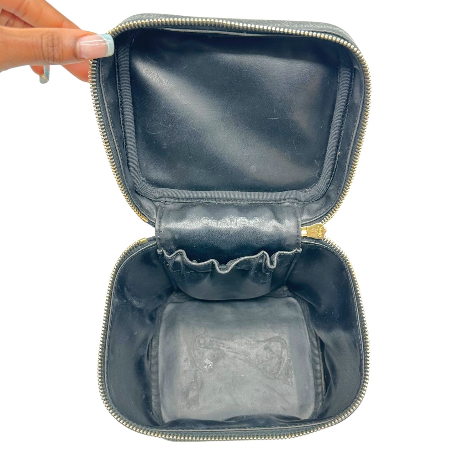Chanel Black Caviar Leather Vanity Bag