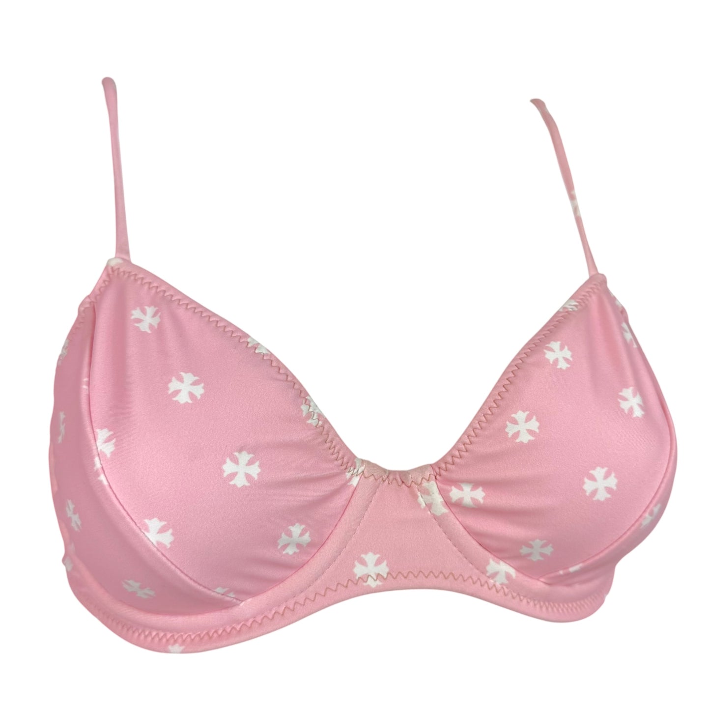 Chrome Hearts Pink Cross Print Bikini Set