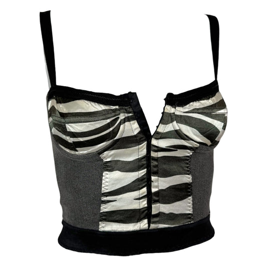 Dolce & Gabbana Zebra Print Cropped Bustier Top