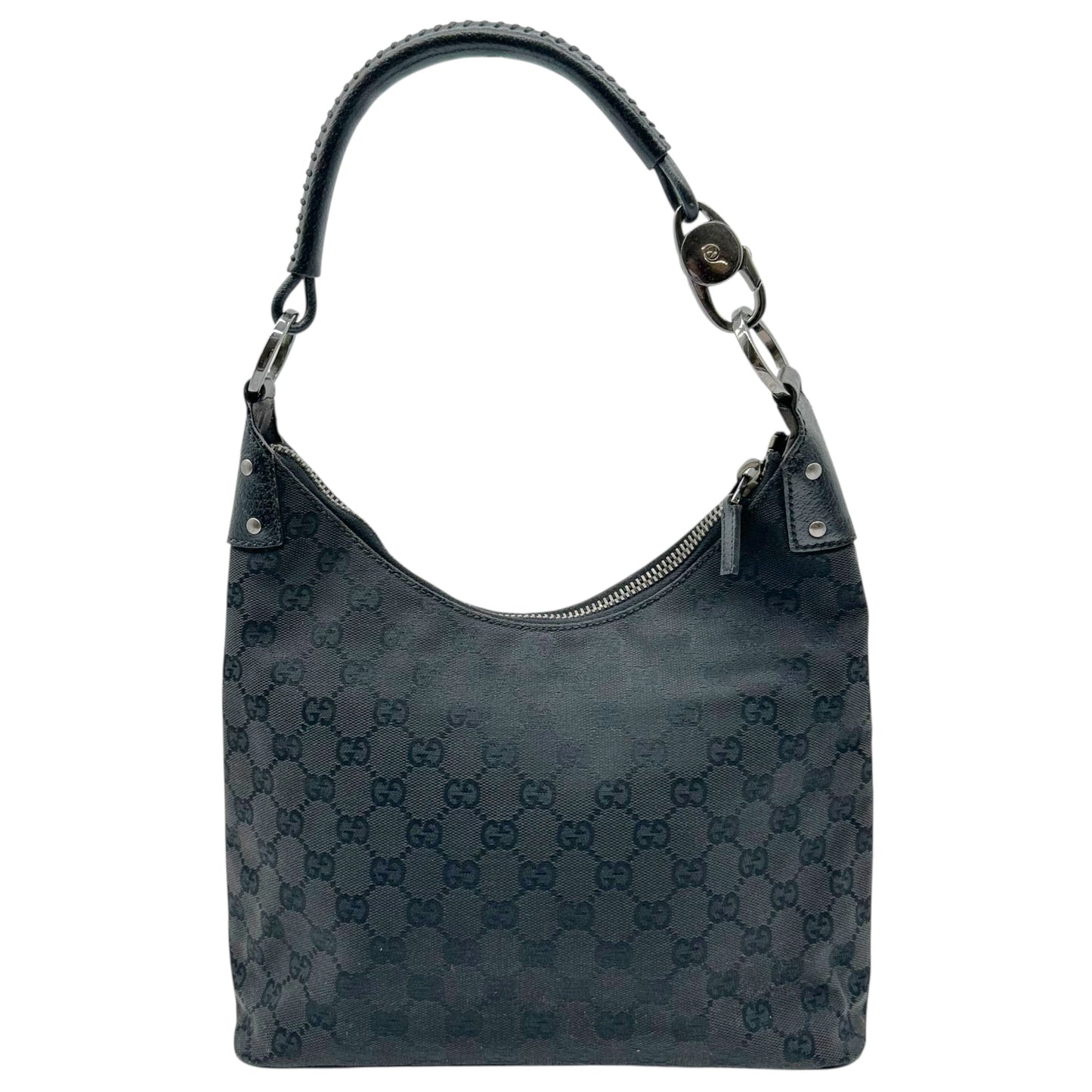 Gucci Black Monogram Canvas Shoulder Bag
