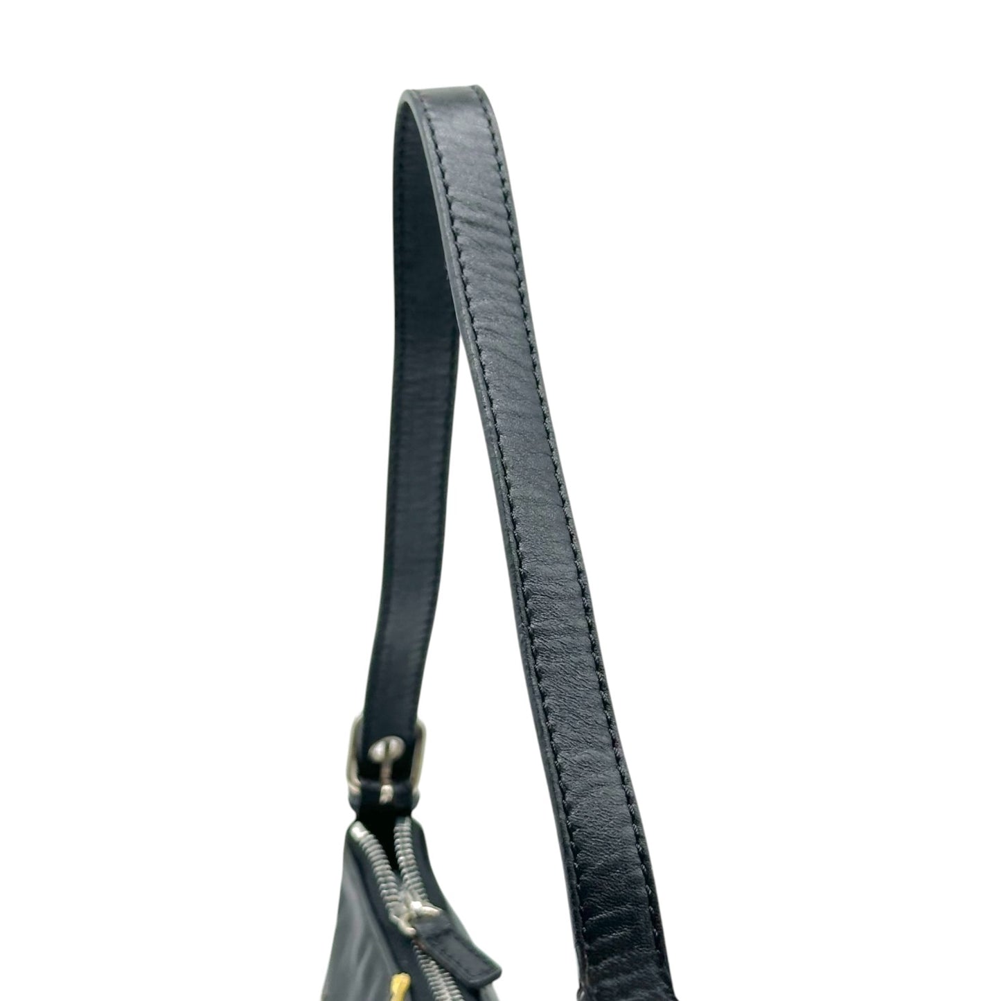John Galliano Black & Multicolor Patchwork Floral Leather Shoulder Bag
