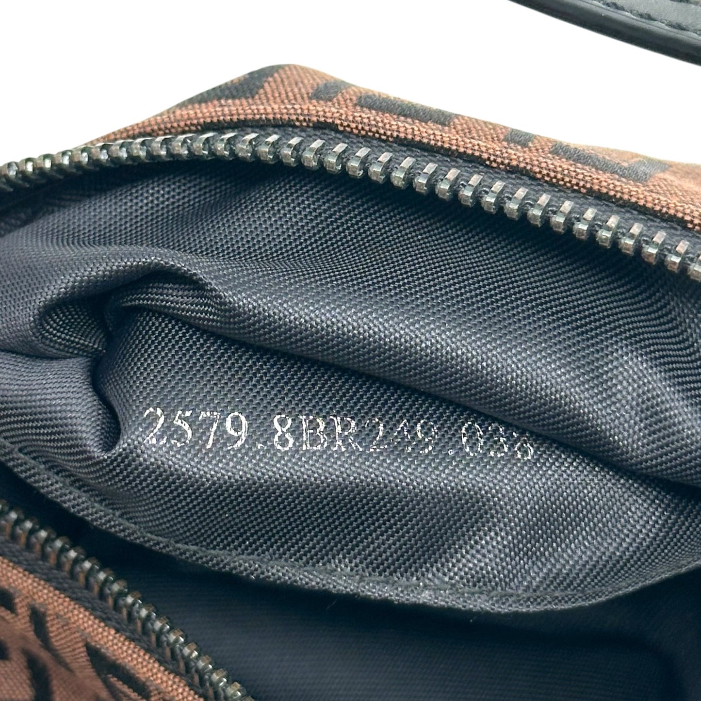Fendi Pochette Bag Black Brown Zucchino Monogram