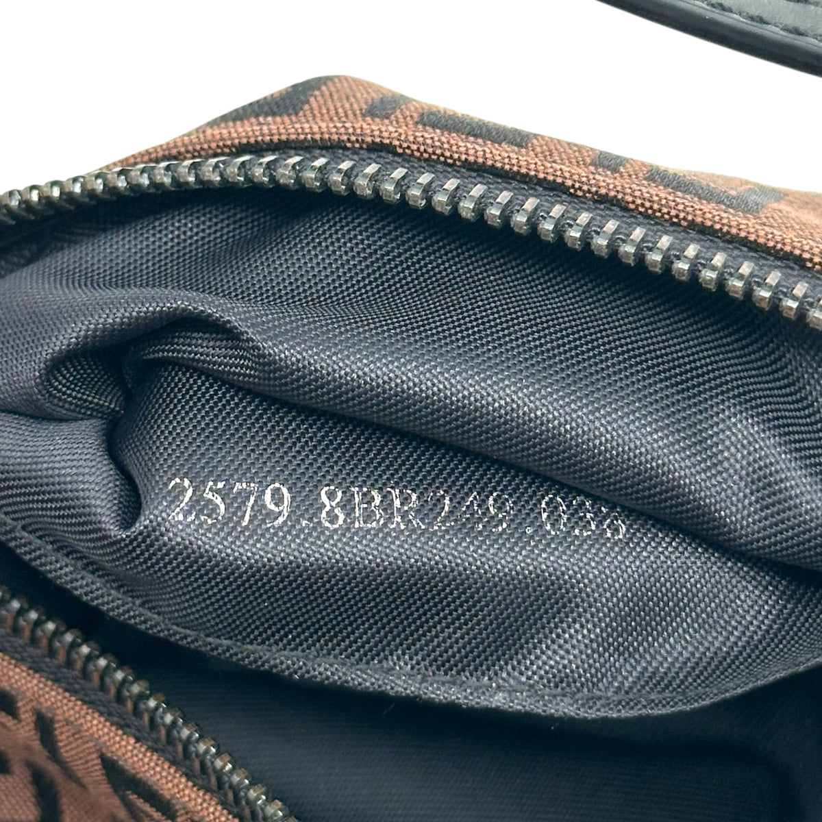 Fendi Pochette Bag Black Brown Zucchino Monogram