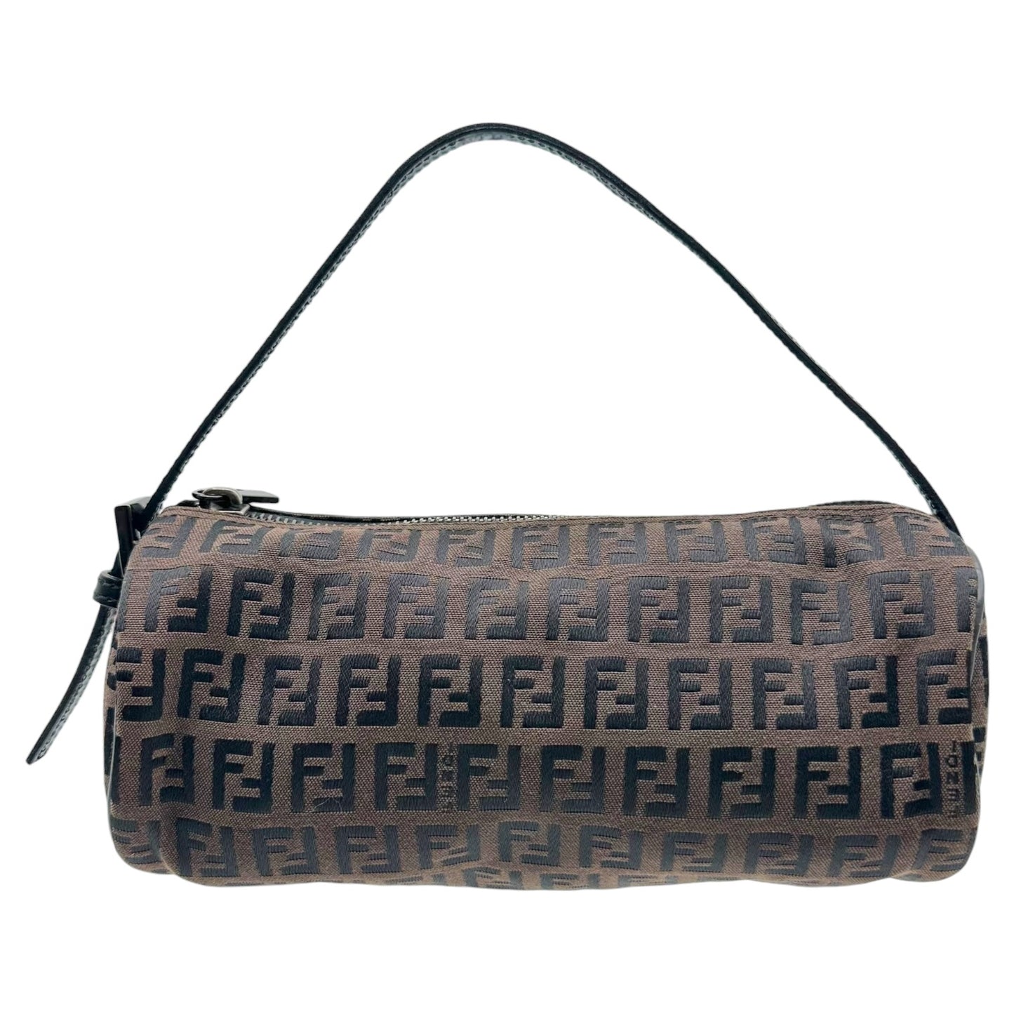 Fendi Black & Brown Zucchino Monogram Mini Papillon Pochette Bag