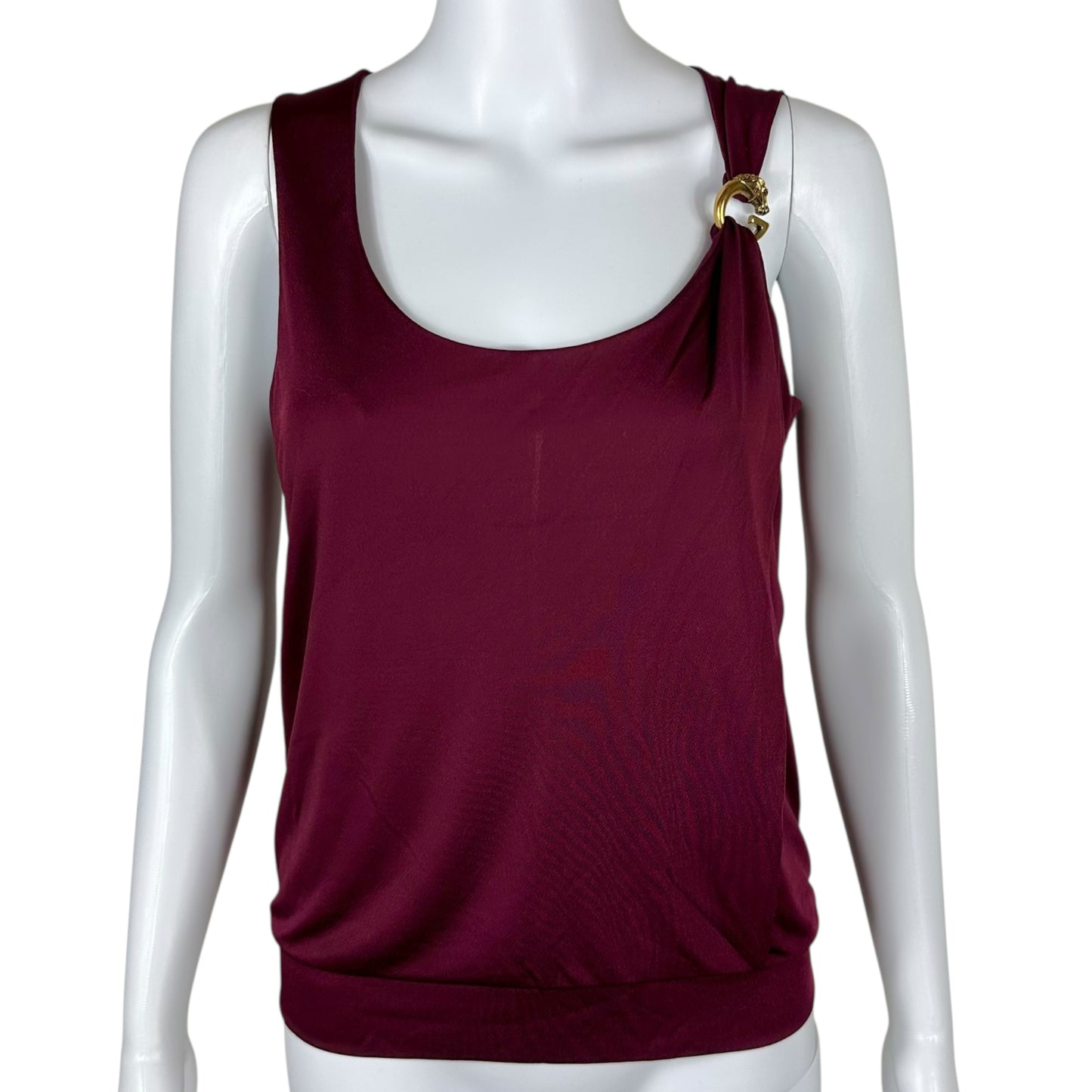 Gucci Burgundy Logo Charm Tank Top - Outfit Repeater