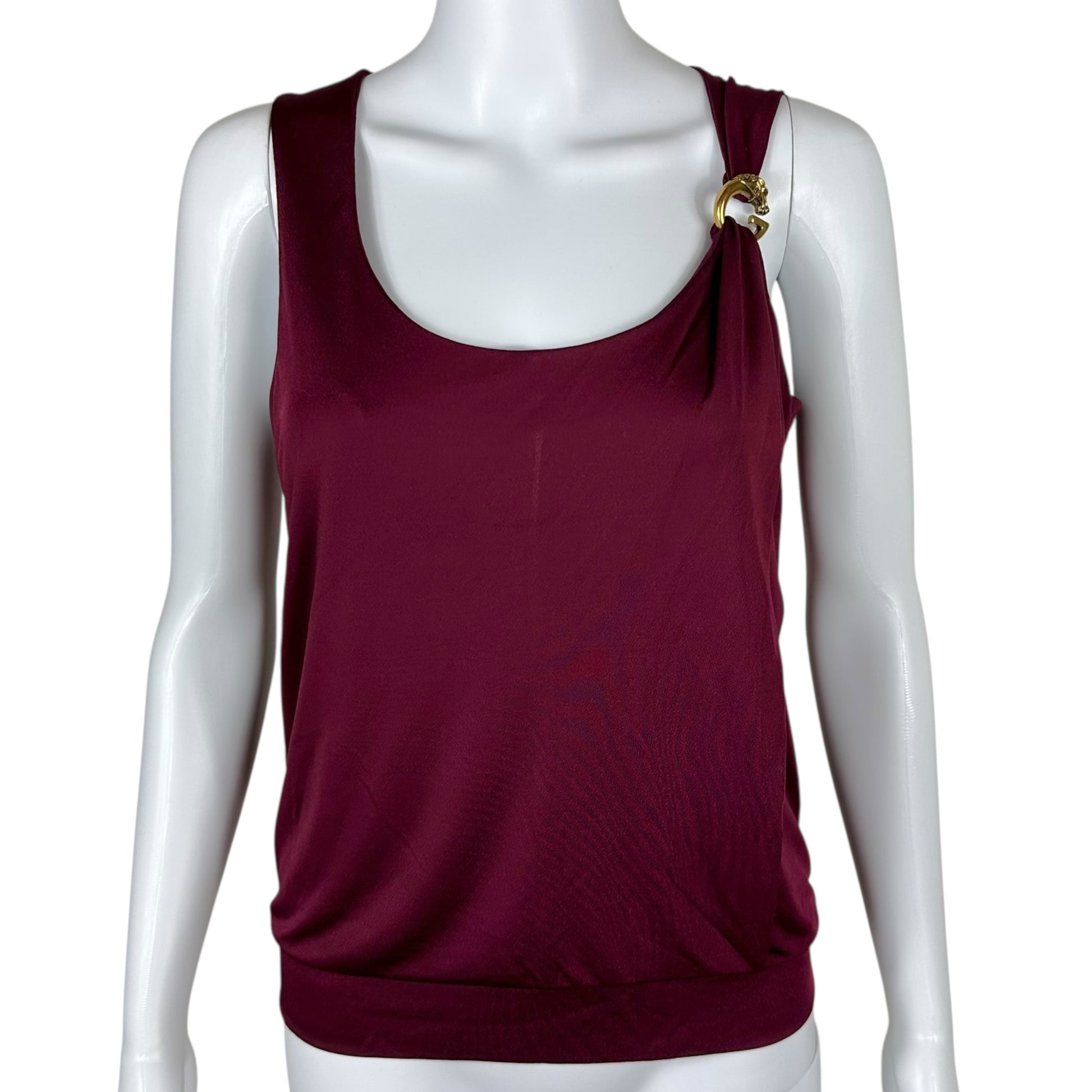 Gucci Burgundy Logo Charm Tank Top - Outfit Repeater