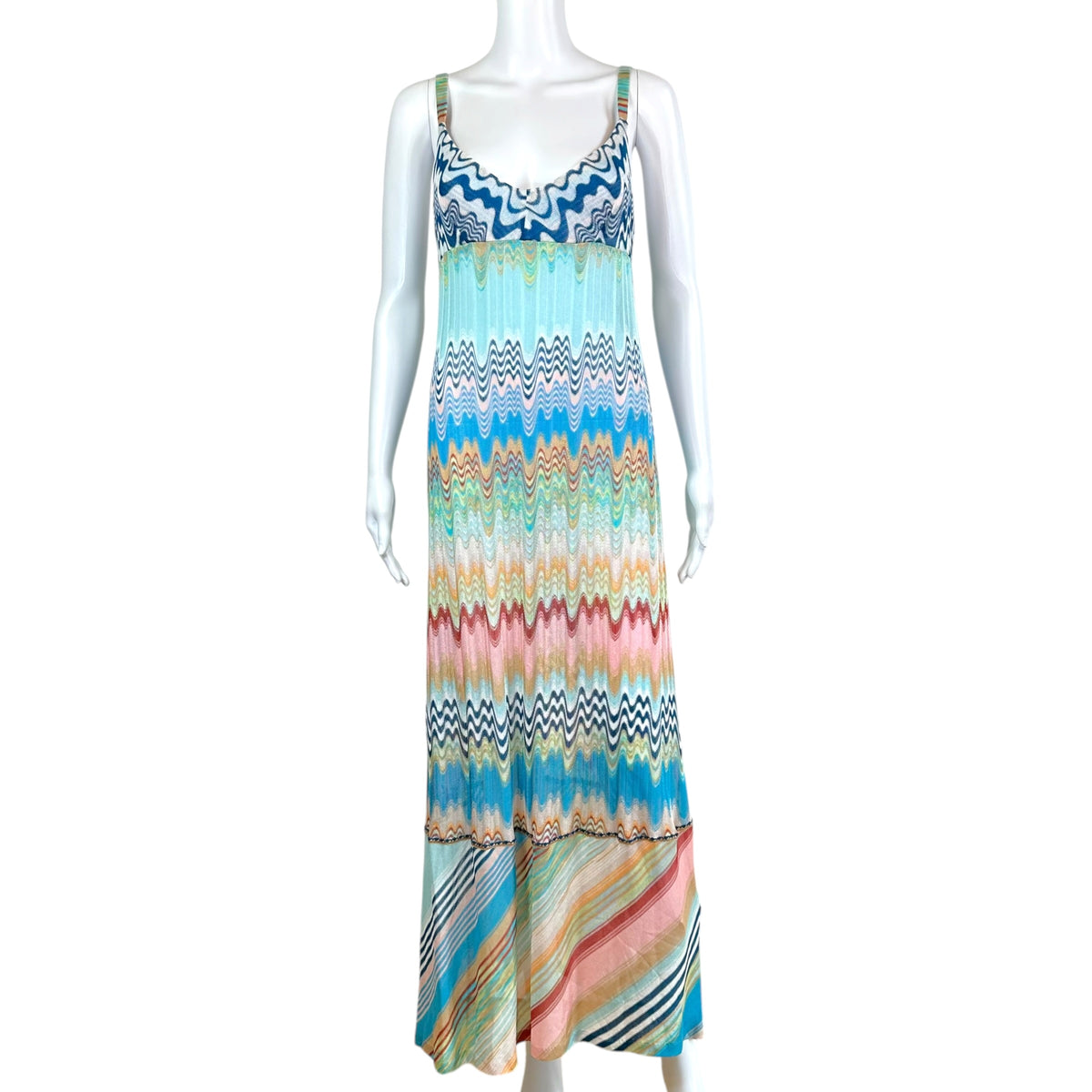 Missoni Mare Multicolor Chevron Knit Maxi Dress