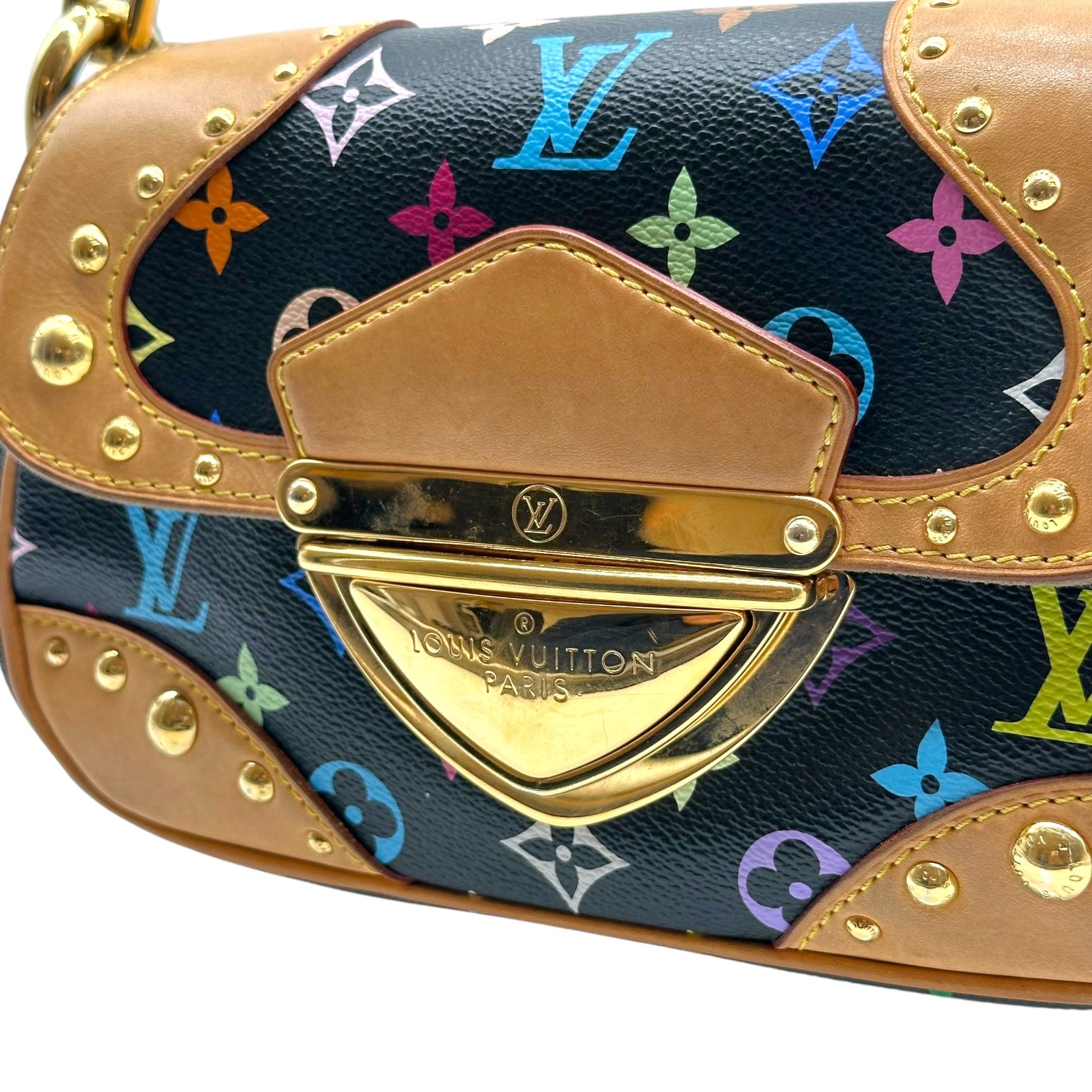 Louis Vuitton Shoulder Bag Black Multicolor Murakami