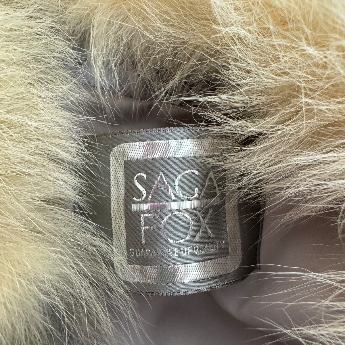 Saga Fox White Striped Fox Fur Coat