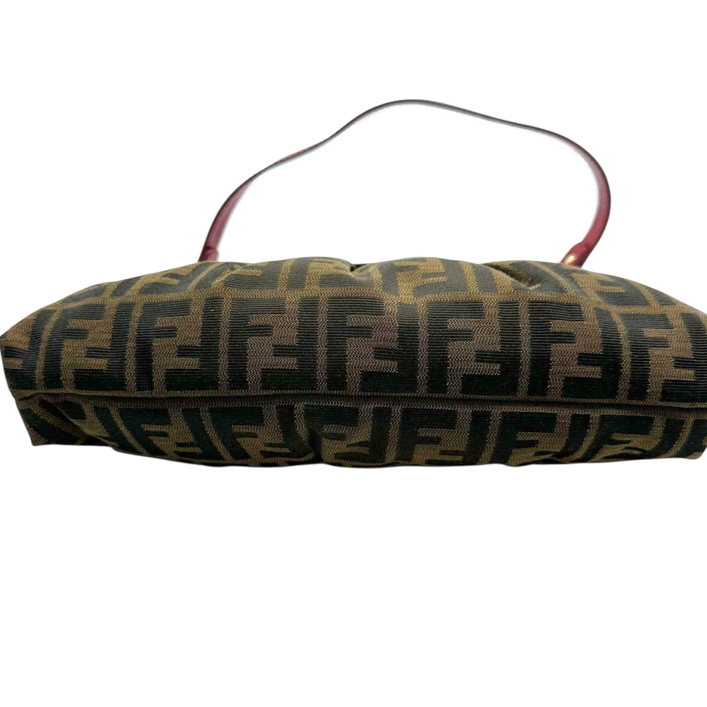 Fendi Red Leather Trim Zucca Monogram Chef Bag - Outfit Repeater