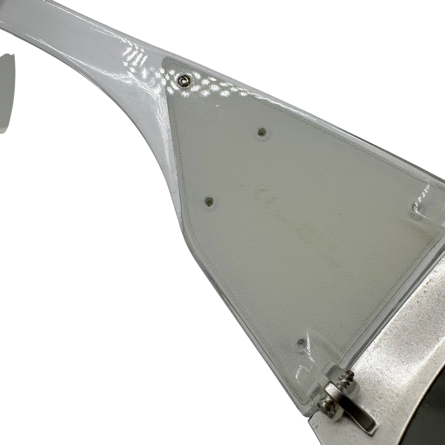 Christian Dior DiorGrandSalon Silver Mirrored Rhinestone Embellished Shield Sunglasses w/ Box