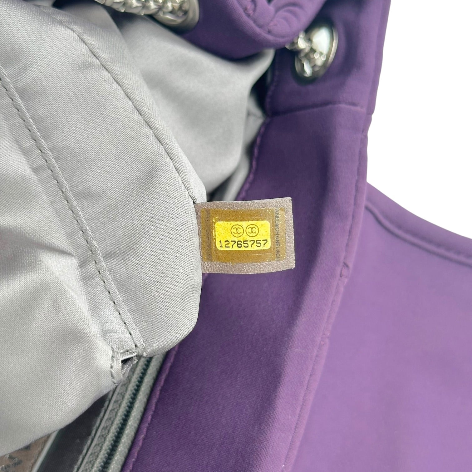 Chanel Purple Quilted Bubble Shoulder Flap Bag