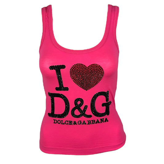 D&G Dolce & Gabbana 'I Heart D&G' Pink Tank