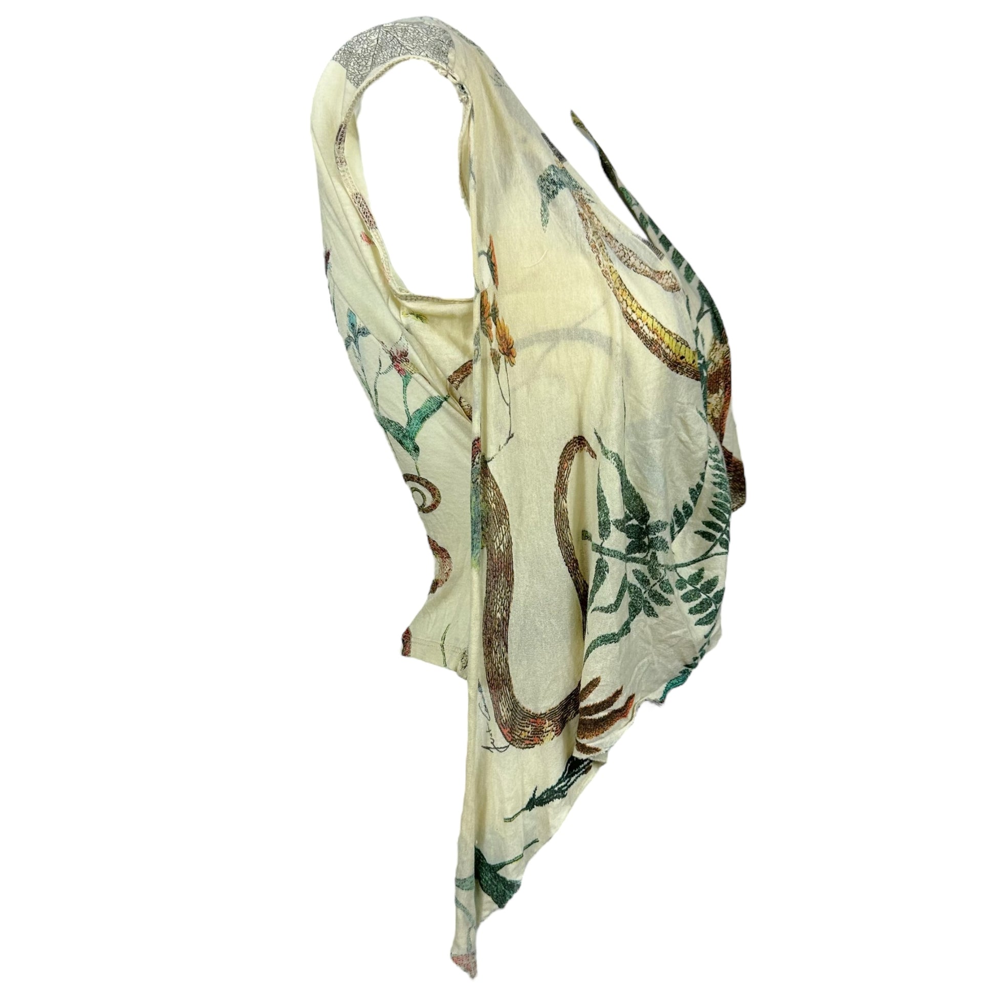 Just Cavalli by Roberto Cavalli Ivory Snake Print Crop Top - Outfit Repeater