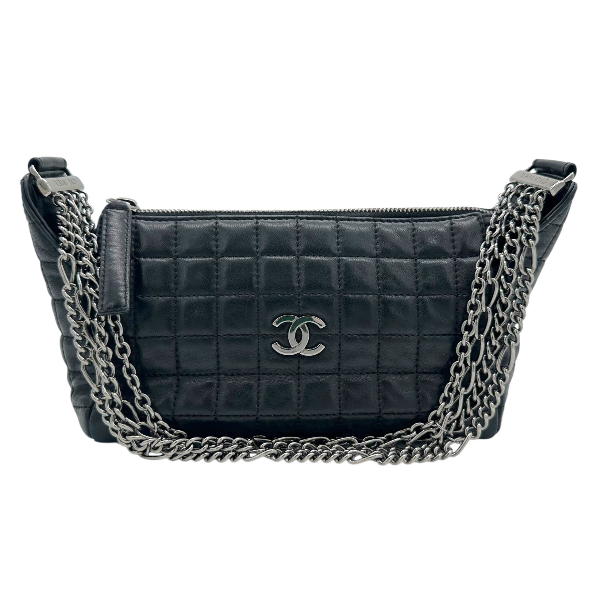 Chanel Chocolate Bar Lambskin Quilted Chain Strap Shoulder Bag - Outfit Repeater