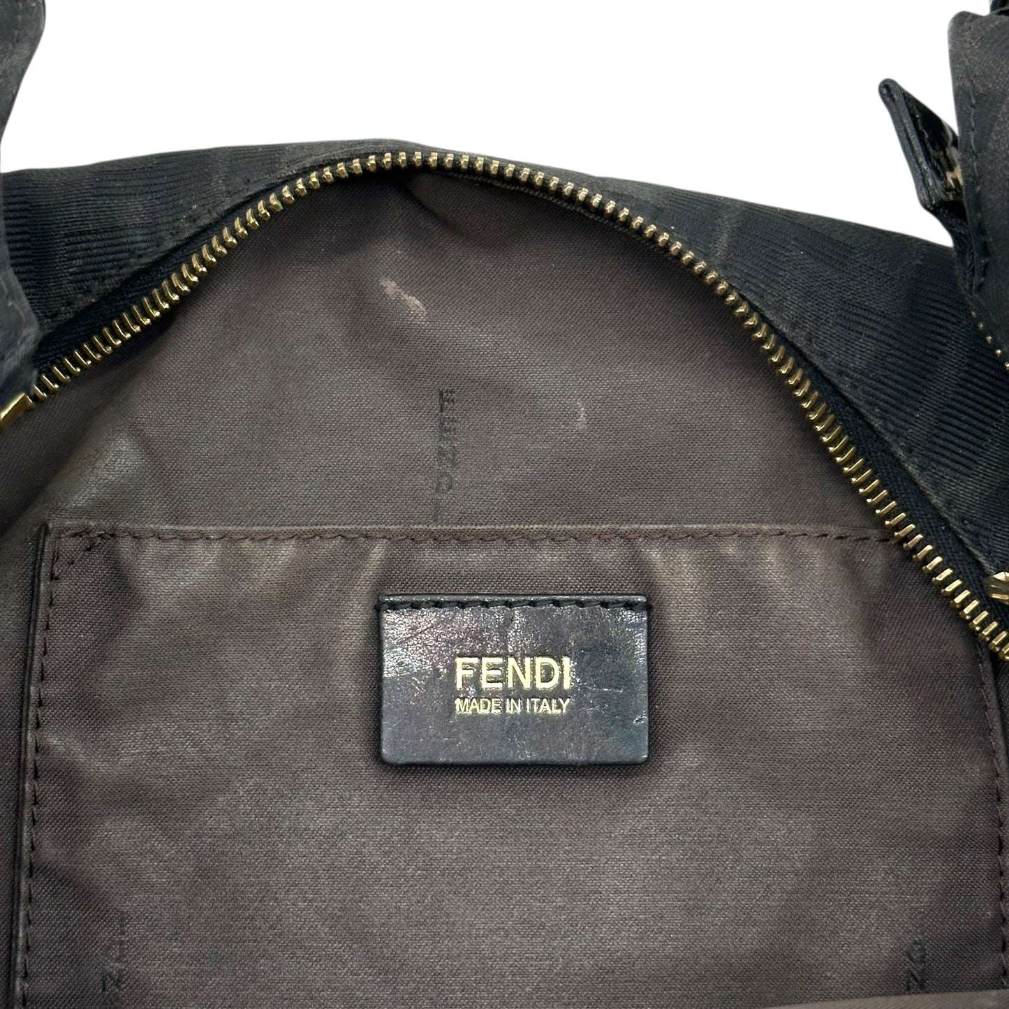 Fendi Black Zucca Monogram Hobo Bag