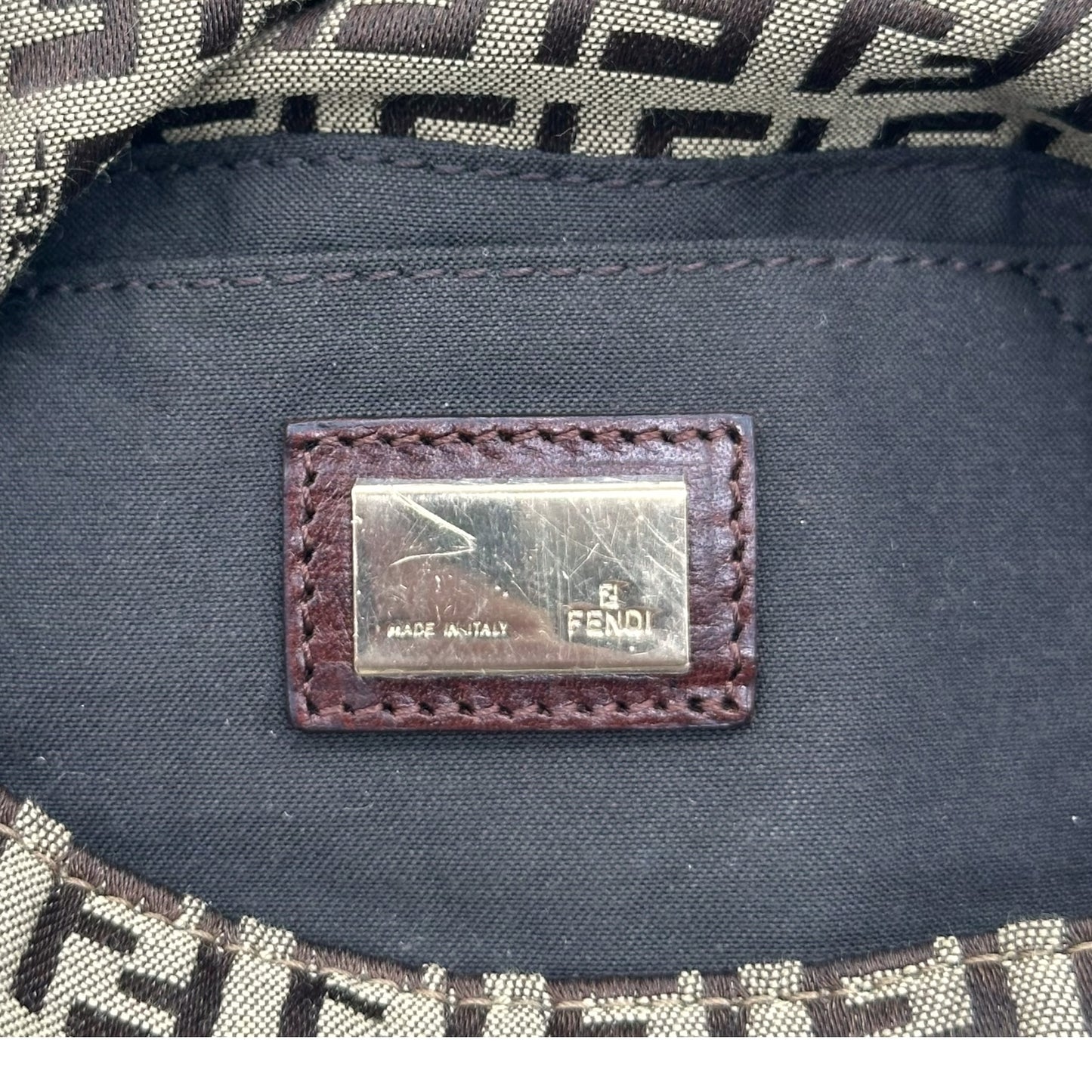 Fendi Brown Zucchino Mini Mama Baguette Bag