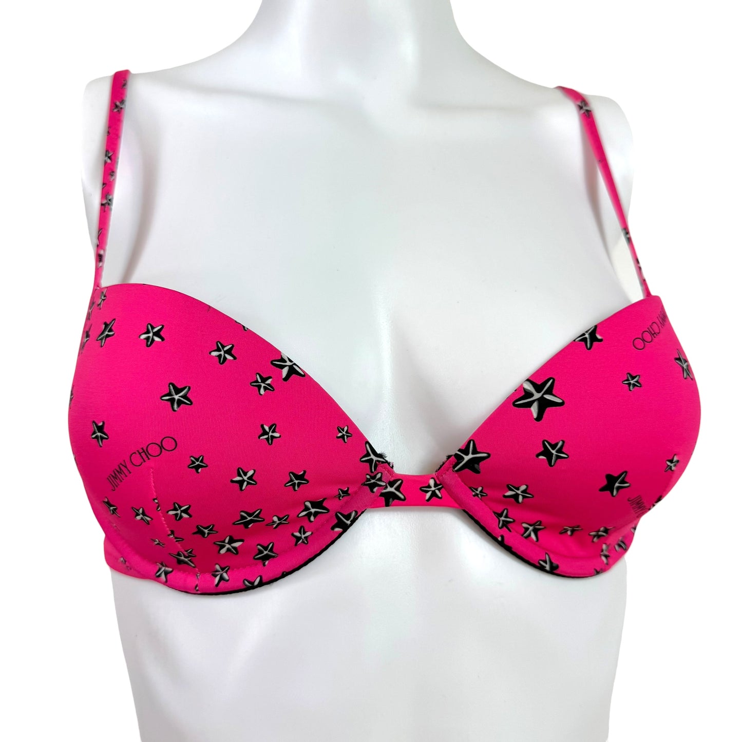 Jimmy Choo Hot Pink & Black Star Printed Bikini Set