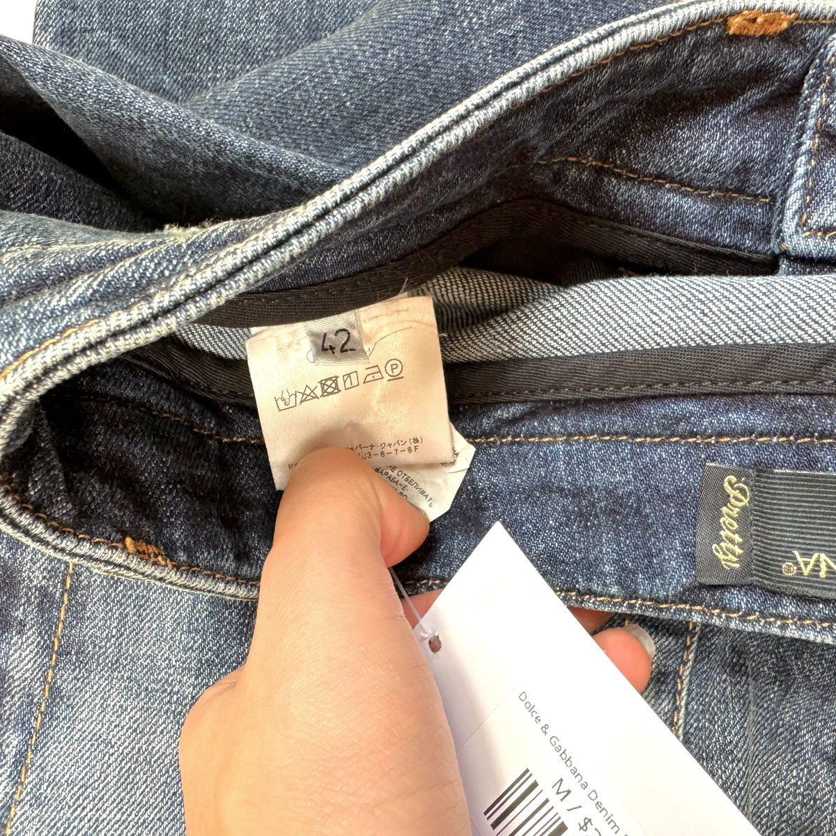 Dolce & Gabbana Dark Wash Distressed Capri Jeans