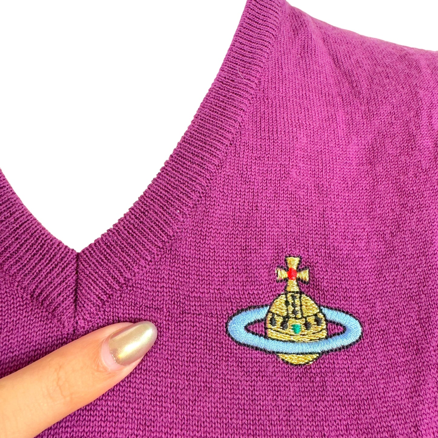 Vivienne Westwood Red Label Purple Knit Orb Logo Vest Tank Top