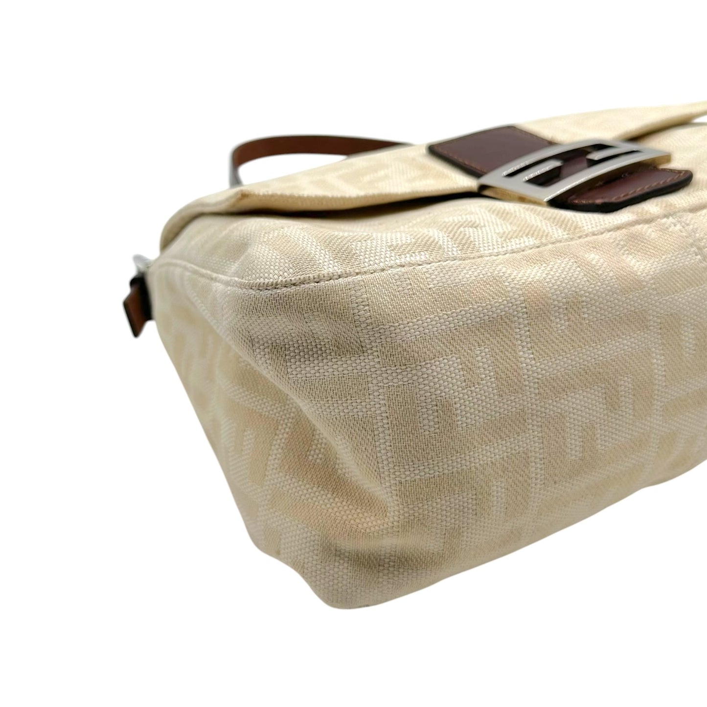 Fendi Mama Baguette Bag Ivory Brown Zucca Monogram