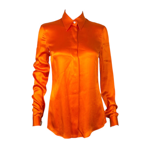 Dolce & Gabbana Bright Orange Button Up Blouse