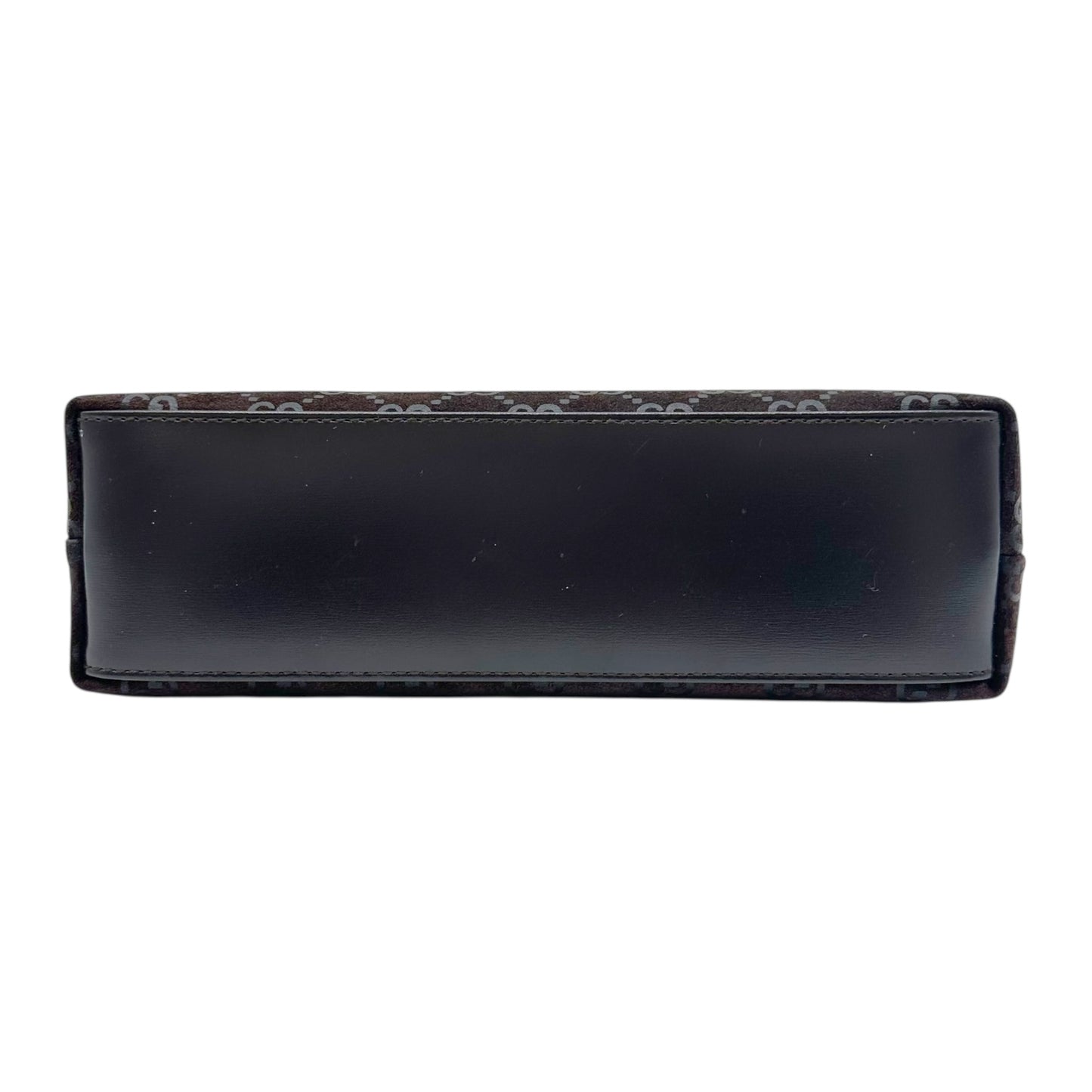 Gucci Brown Suede Embossed Monogram Cosmetic Pouch