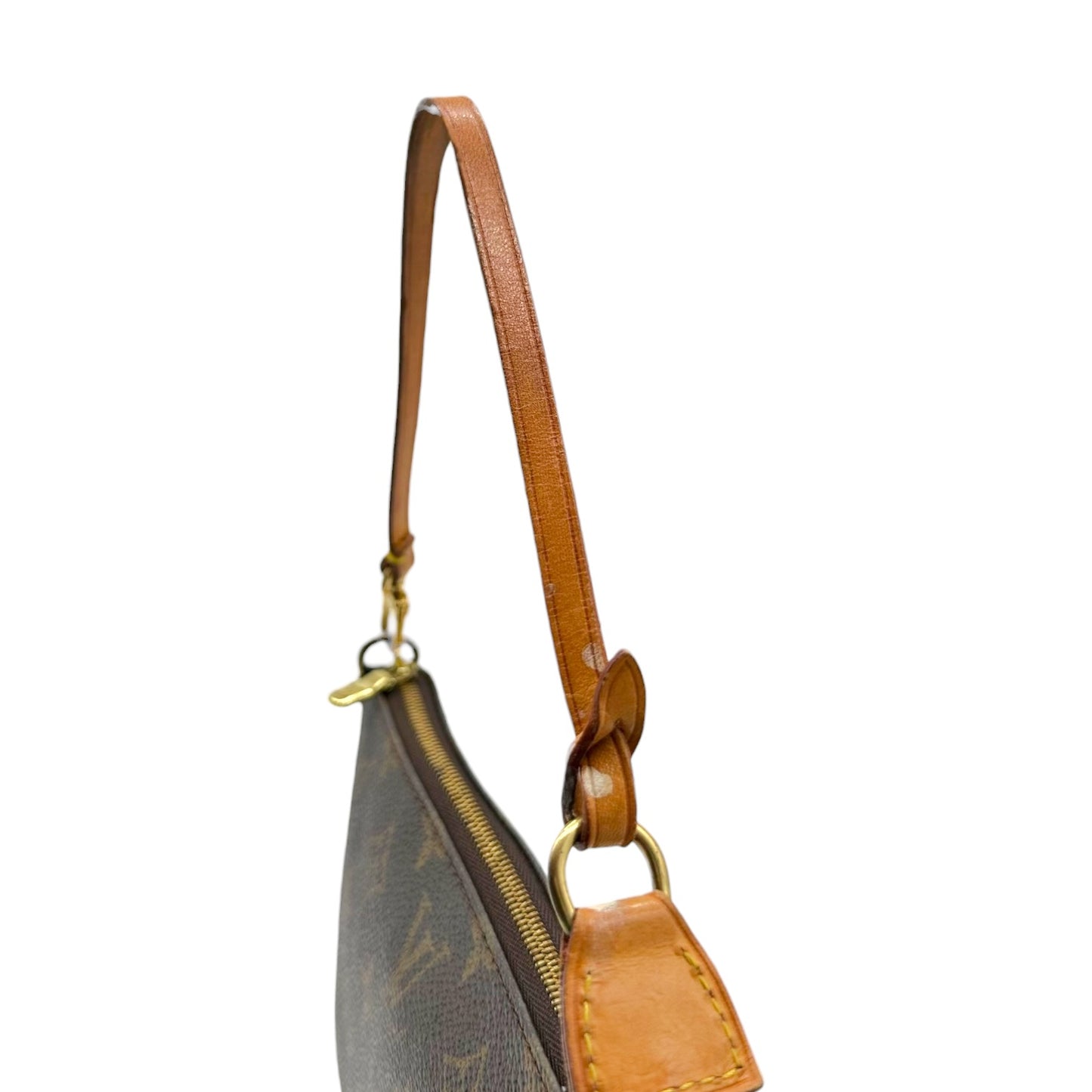Louis Vuitton Monogram Pochette Bag Brown Leather