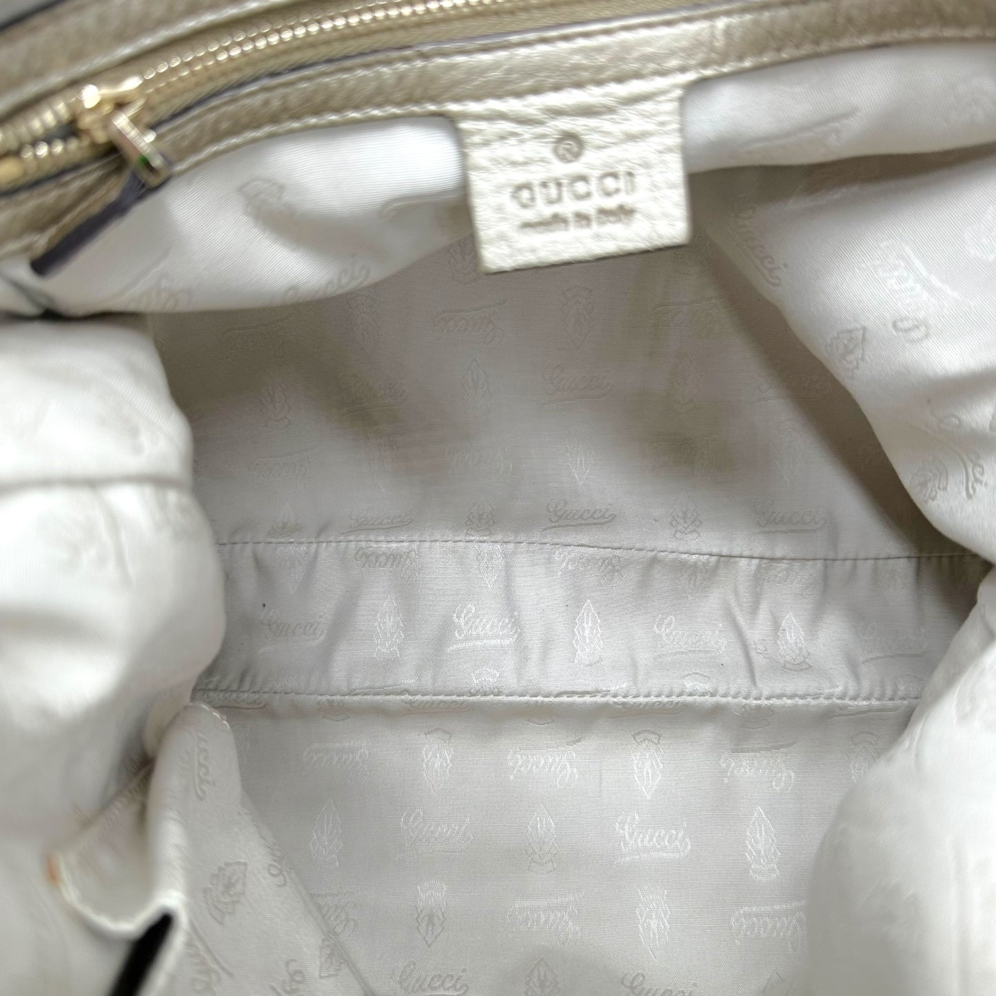 Gucci Metallic Champagne New Jackie 2-Way Hobo Bag