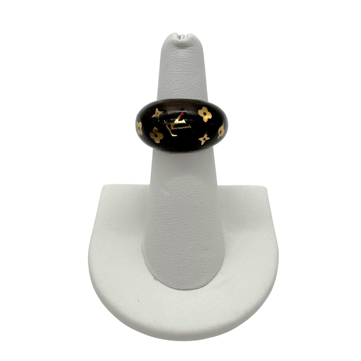 Louis Vuitton Wooden Bubble Ring with Gold Logos