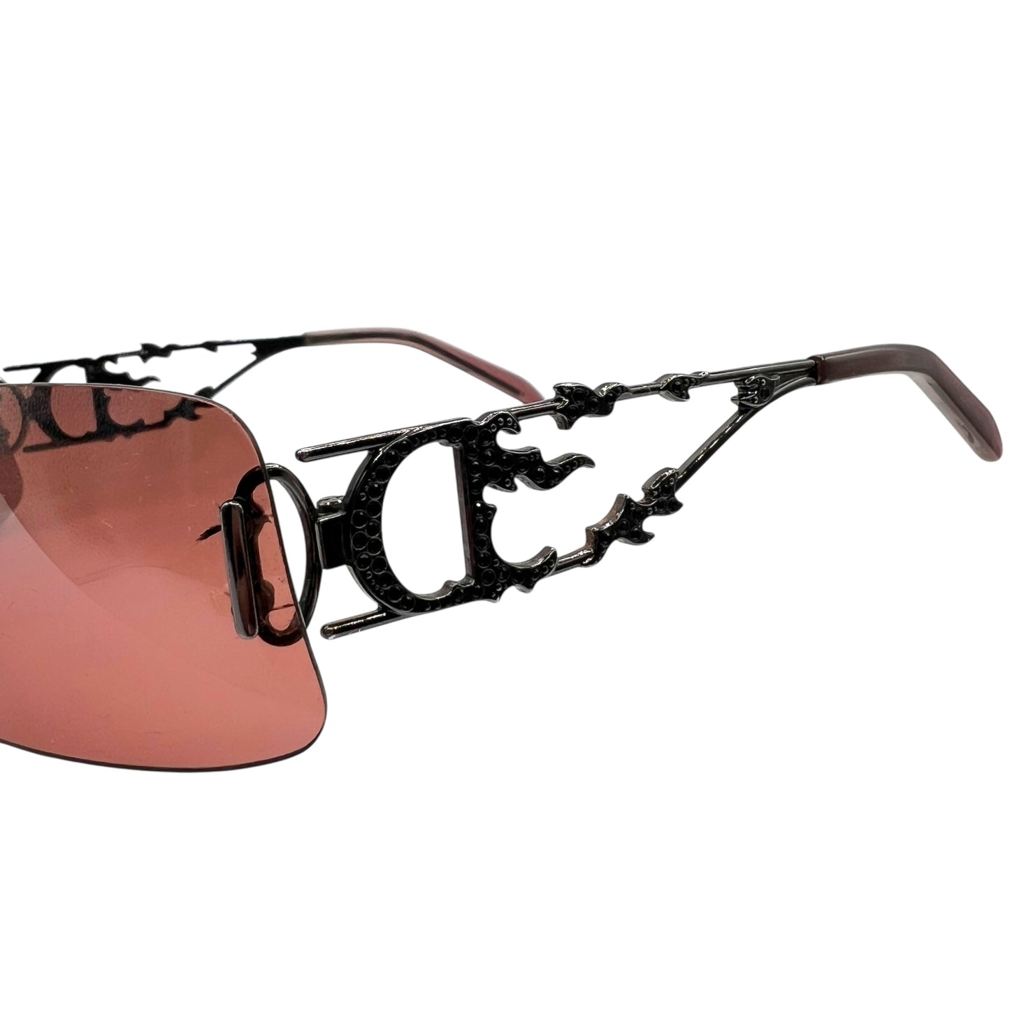 Christian Dior DiorFire Crystal Embellished Flame Sunglasses w/ Case