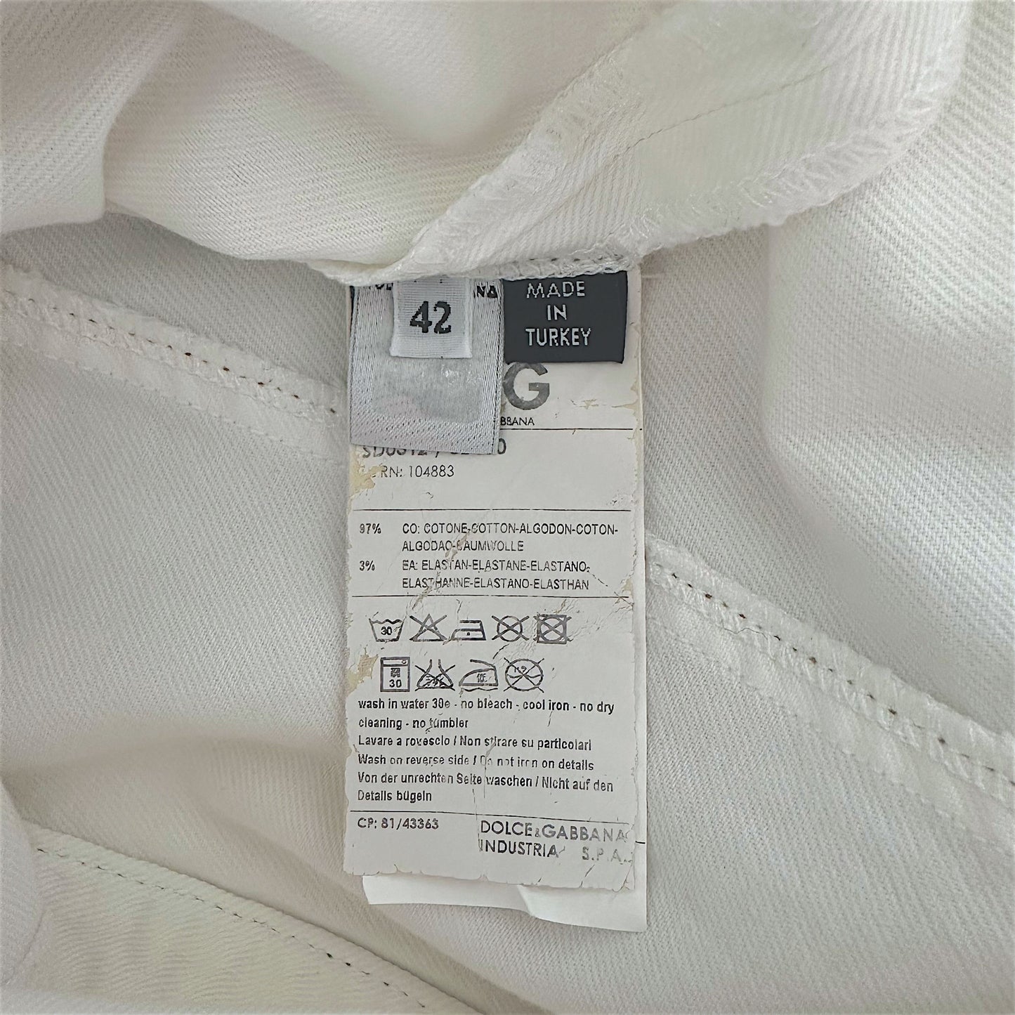 D&G Dolce & Gabbana White Lace Up Denim Dress
