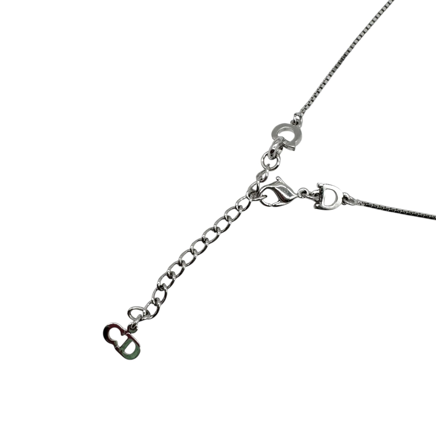Christian Dior Silver Lock Charm Necklace
