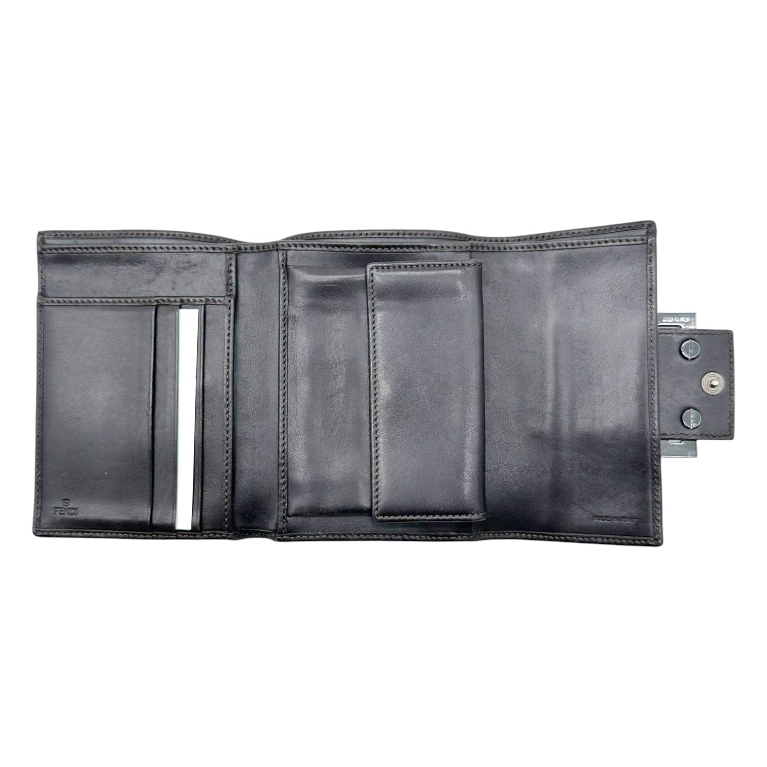 Fendi Tri-Fold Wallet Brown Zucchino Monogram Fabric