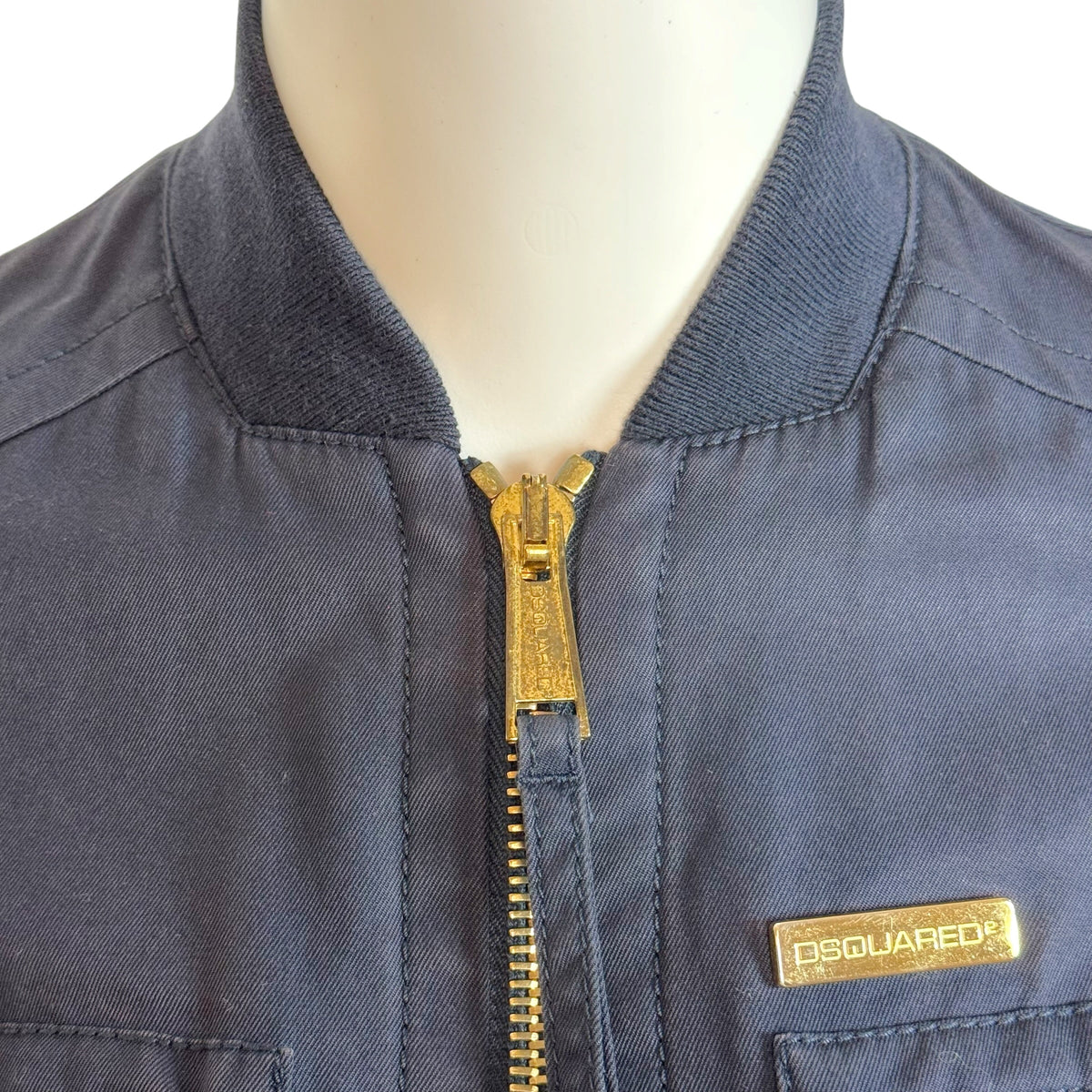 Dsquared2 Navy Blue Cropped Bomber Jacket