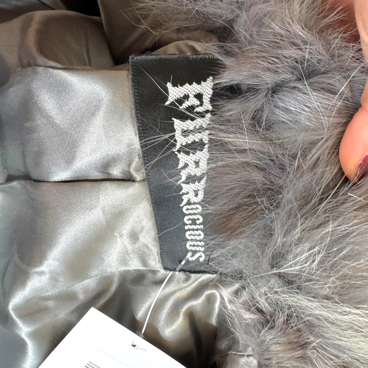 Furrocious Fox Fur Coat Blue Multi Dyed 3/4 Sleeve