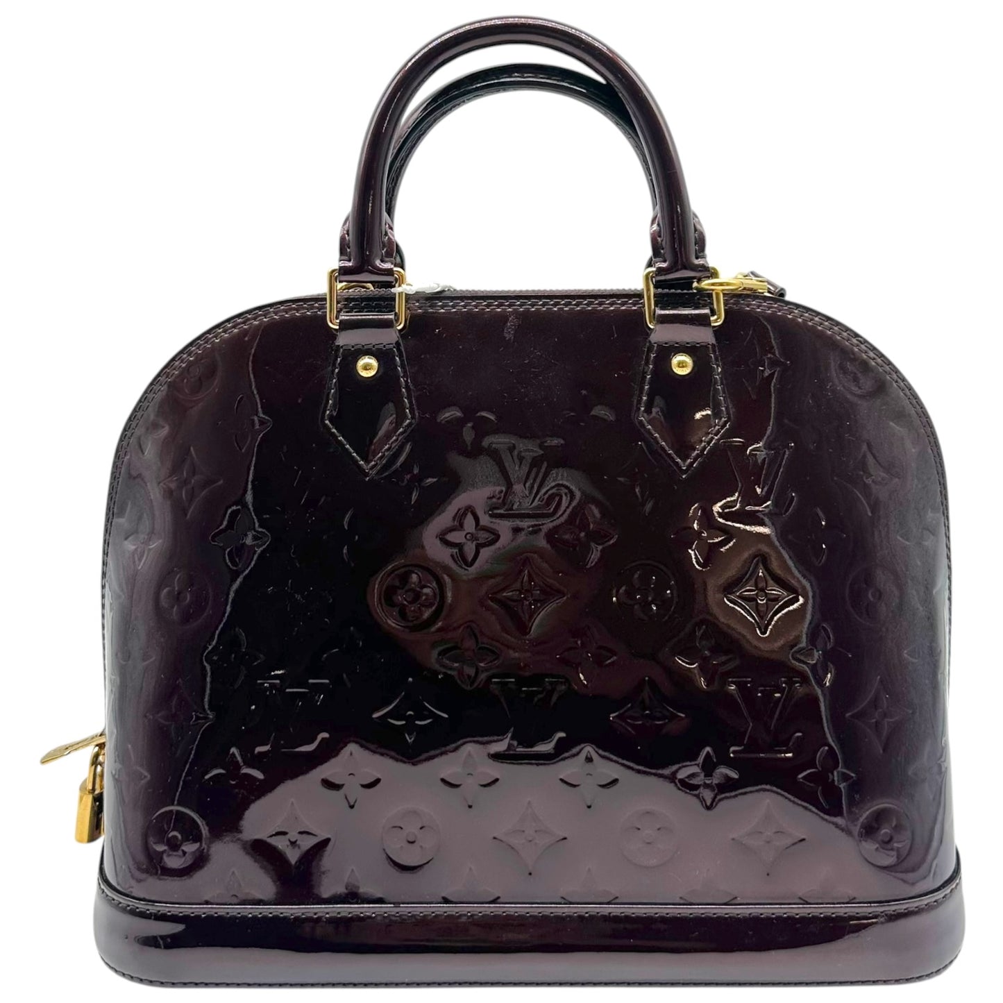 Louis Vuitton Burgundy Patent Vernis Monogram Alma PM Handbag