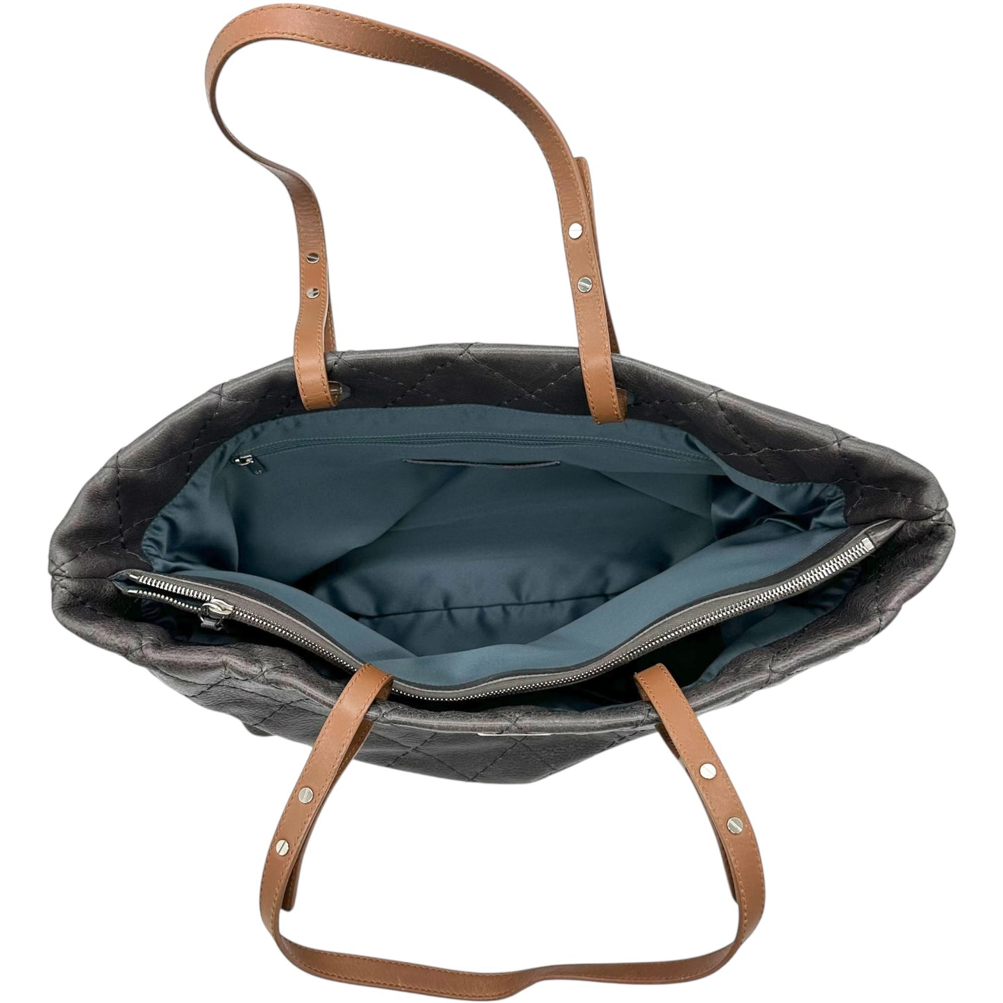 Chanel On the Road Gray & Brown Leather Tote Bag - Outfit Repeater