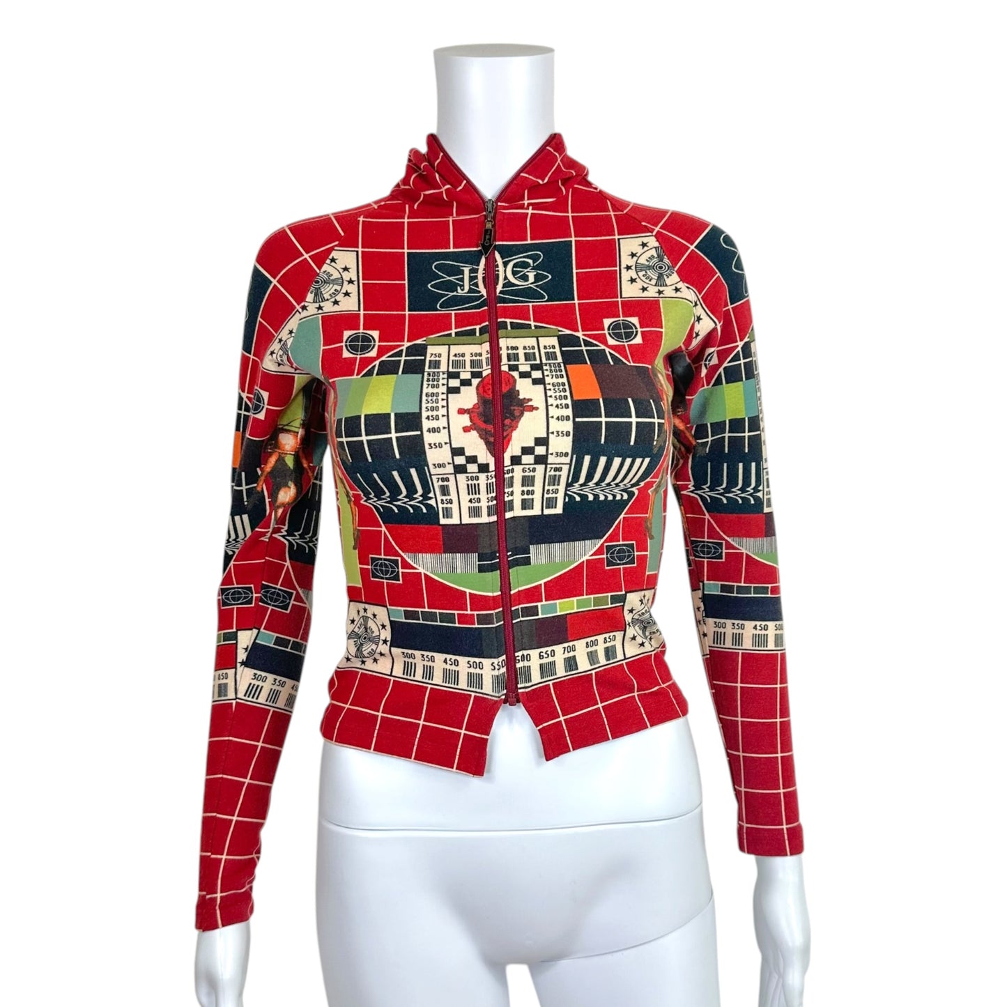 Jean Paul Gaultier JPG 'TV Test' Graphic Hooded Longsleeve Top