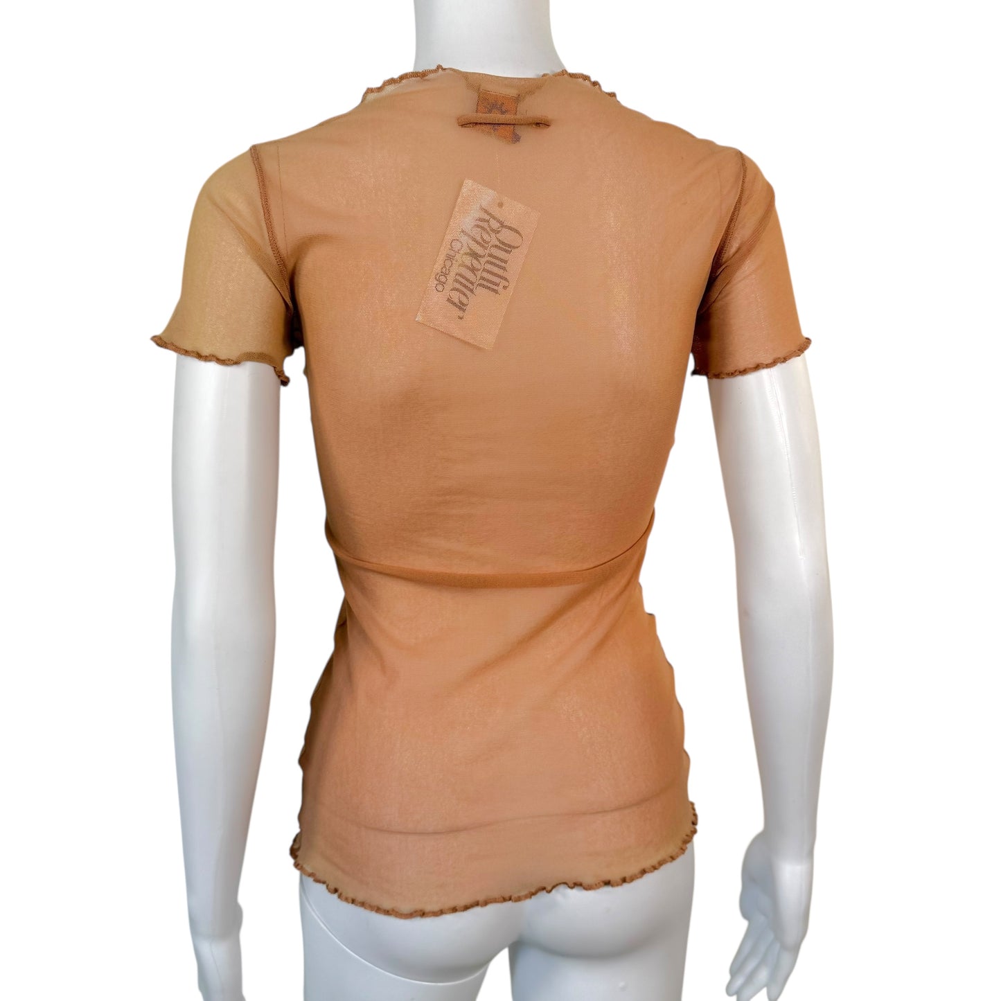 Jean Paul Gaultier Soleil Pink Mesh Patchwork T-Shirt - Outfit Repeater