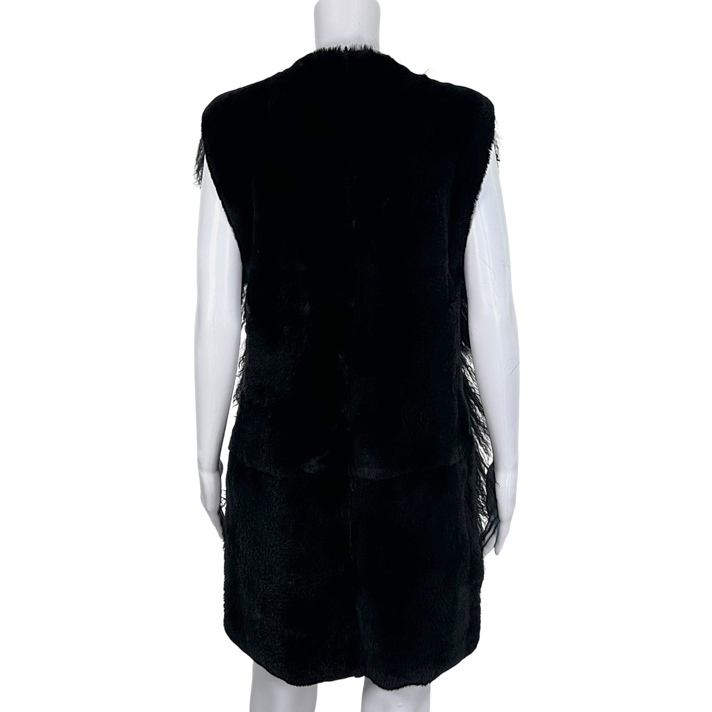 Versace Collection Black Mongolian Sheep Fur Vest NEW
