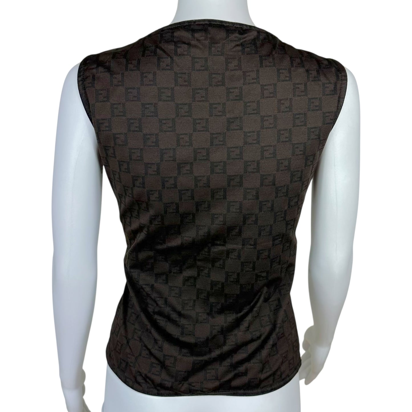 Fendi Brown & Black Zucchino Tank Top