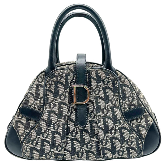 Christian Dior Black Trotter Monogram Small Bowler Handbag
