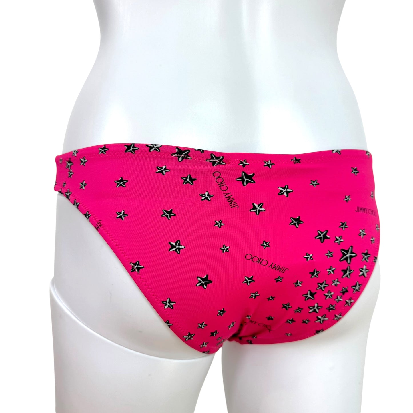Jimmy Choo Hot Pink & Black Star Printed Bikini Set