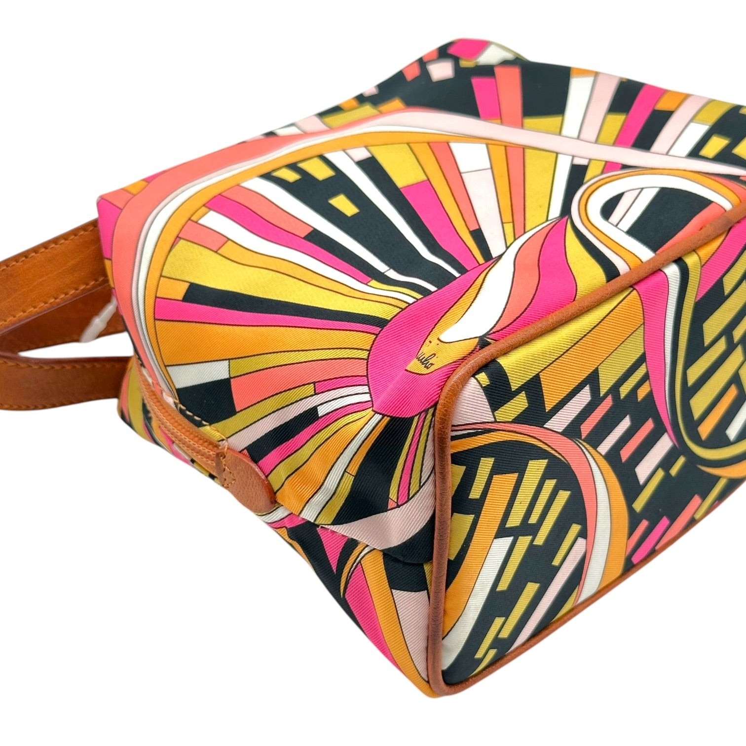 Emilio Pucci Silk Pochette Mini Bag Pink Yellow Black