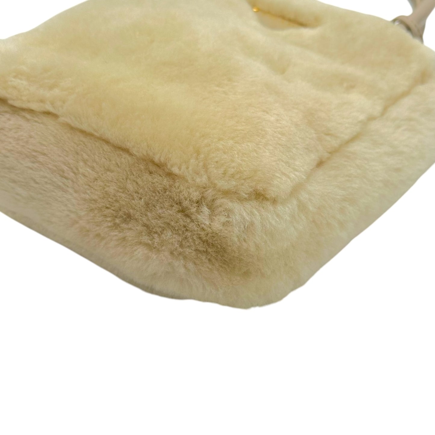 Prada Ivory Shearling 2-Way Mini Tote Bag