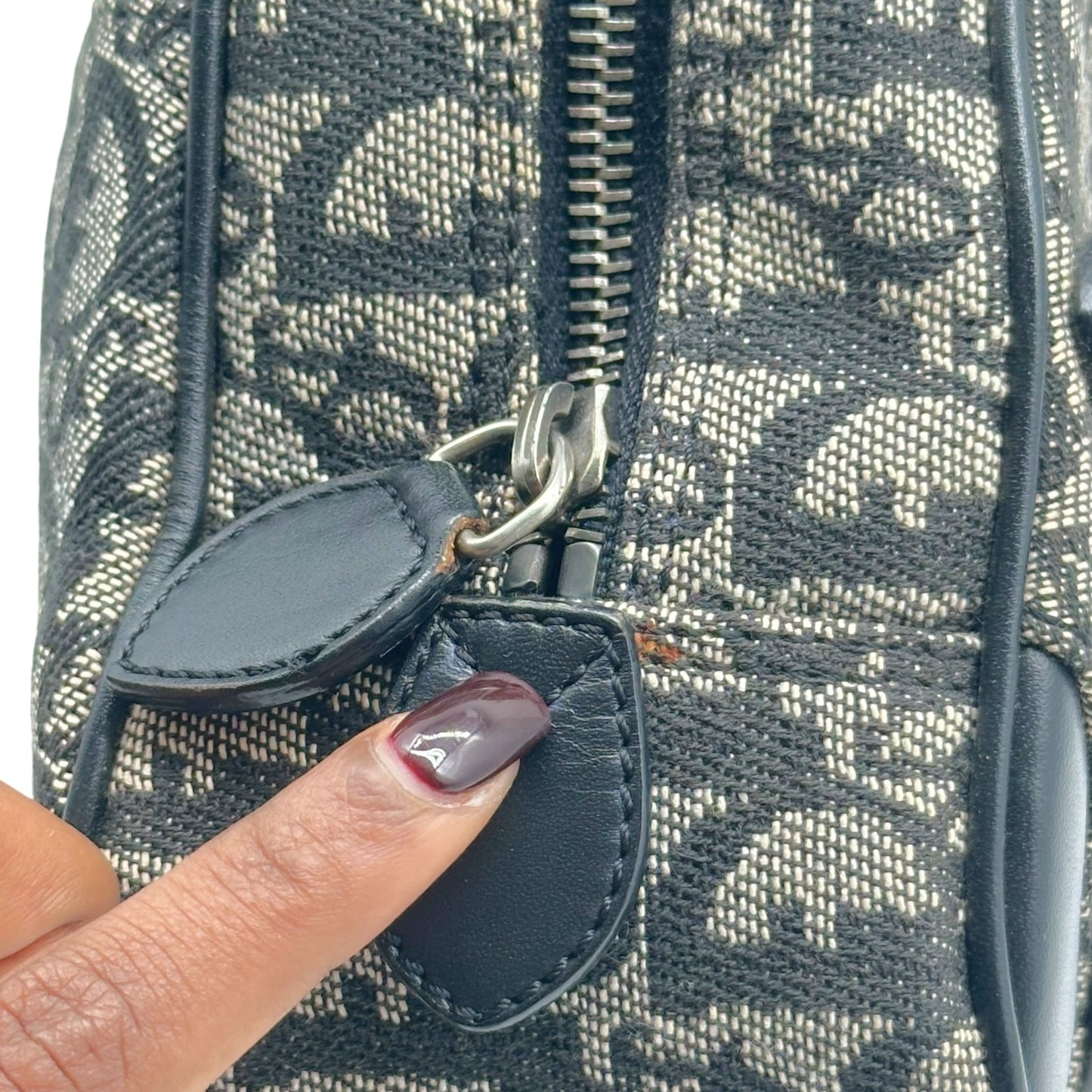 Christian Dior Black Trotter Monogram Small Bowler Handbag