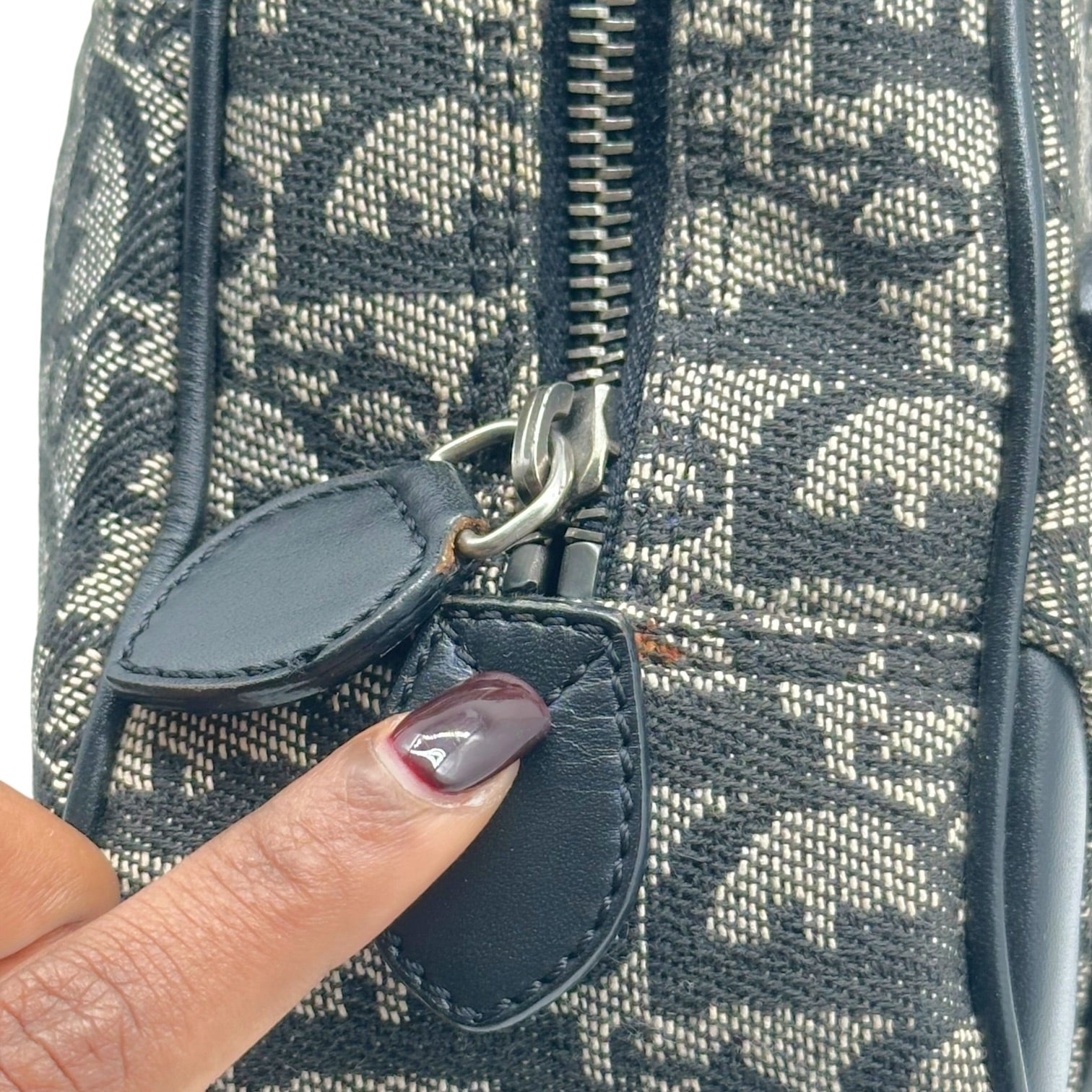 Christian Dior Black Trotter Monogram Small Bowler Handbag