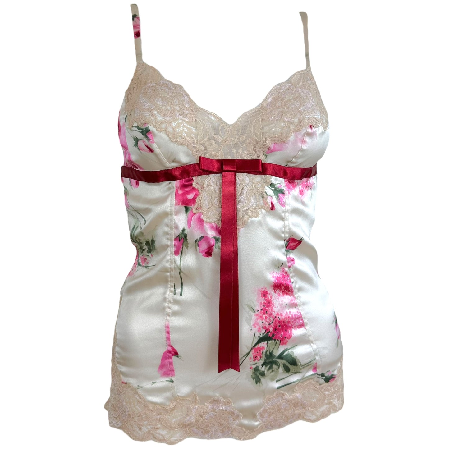 Dolce & Gabbana Ivory Floral & Lace Silk Cami - Outfit Repeater